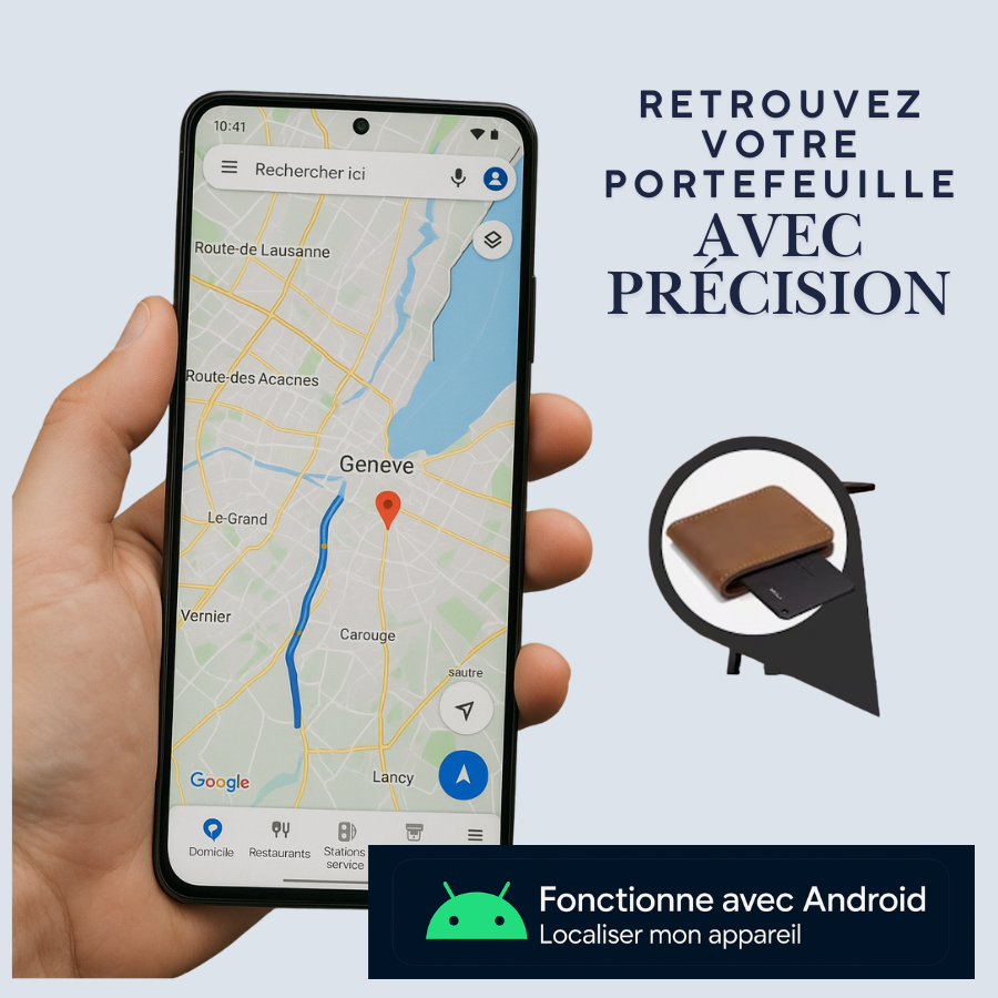 Carte de localisation portefeuille Android