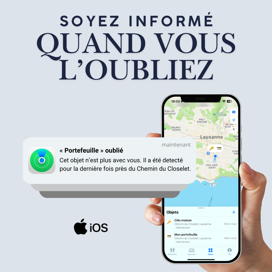 Carte de localisation portefeuille iOS